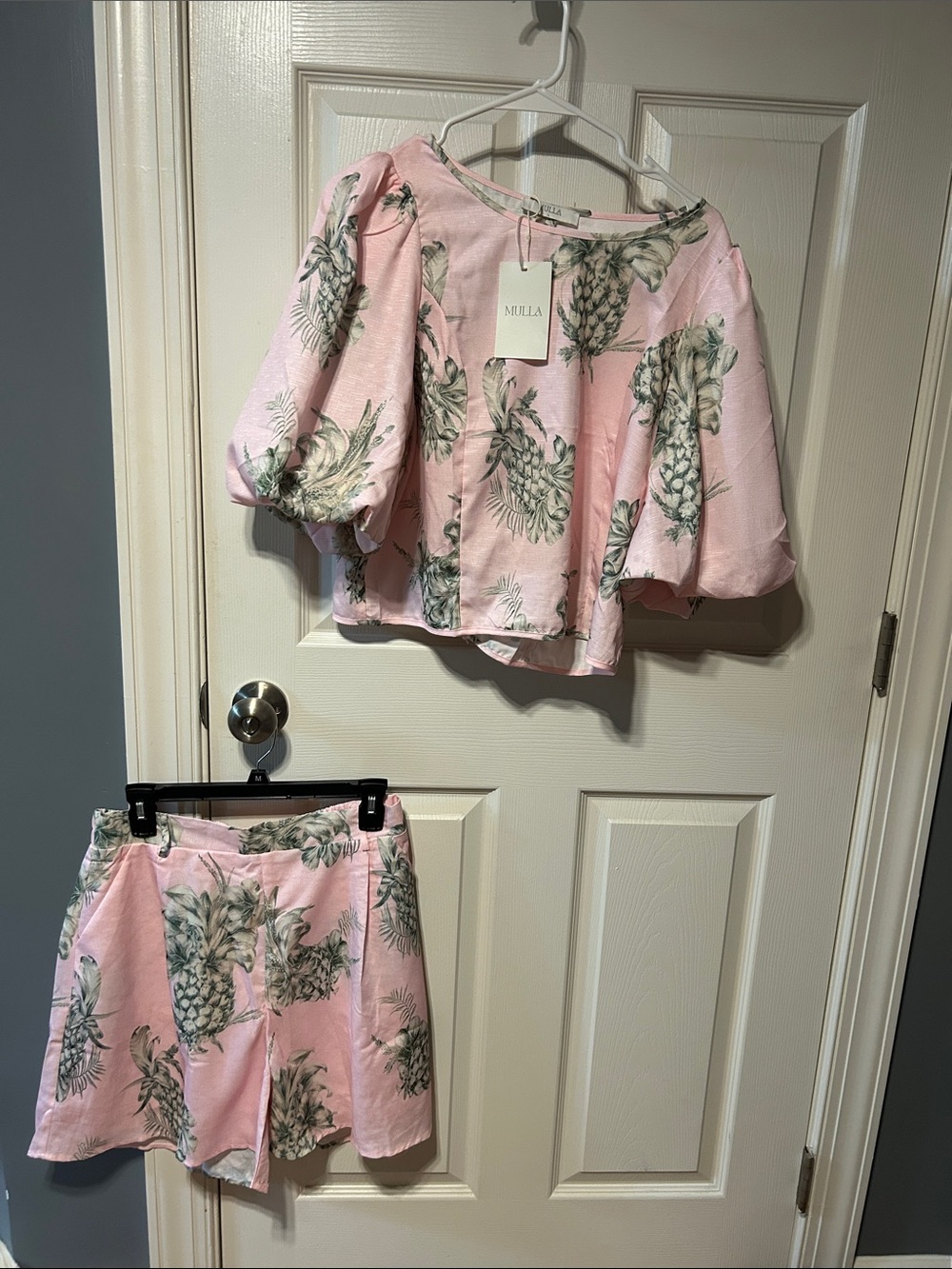 Mulla Pink Pineapple Two-Piece Skirt Set